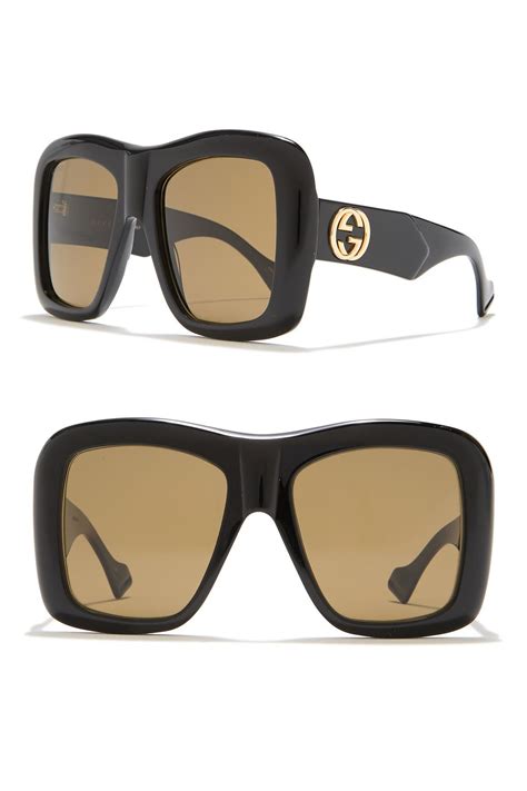 gucci horsebit square sunglasses|Gucci 54mm oversized square sunglasses.